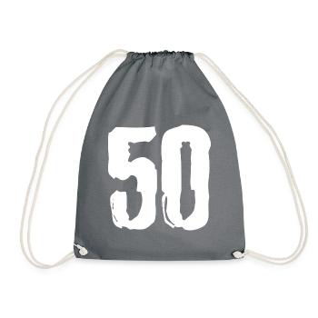 50 number jersey - Drawstring Bag - grey - Front