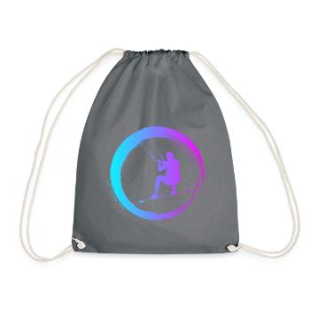 Sporty Hobby Leidenschaft Kiteboard - Turnbeutel - Grau - Vorne