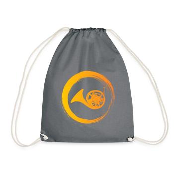 Sporty Hobby Leidenschaft Horn - Turnbeutel - Grau - Vorne