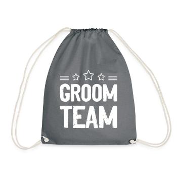 Groom Team Bachelor Bräutigam - Turnbeutel - Grau - Vorne