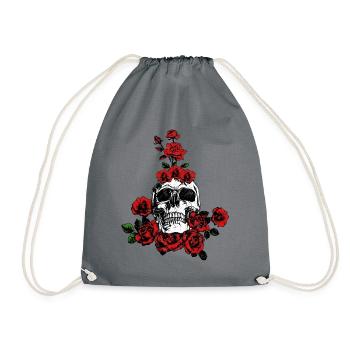 Tête de mort Roses Plante Amour - Sac de sport léger - gris - Devant