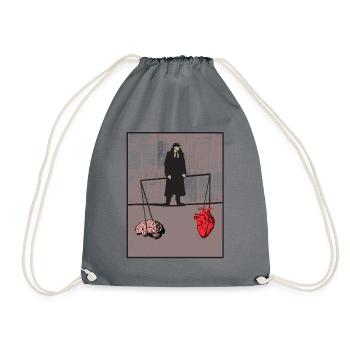 Heart and brain in balance - Drawstring Bag - grey - Front
