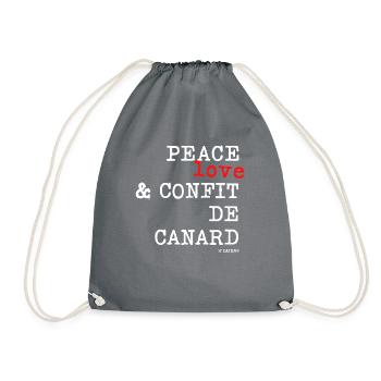 Peace Love and Confit de Canard t-shirt - Sac de sport léger - gris - Devant