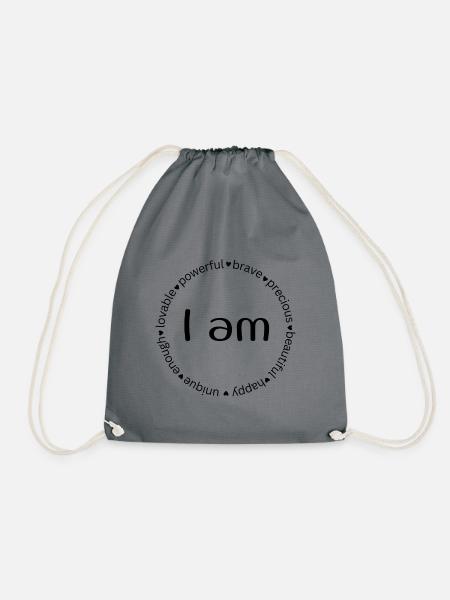 Je suis – Conception d’affirmations positives - Sac de sport léger - gris