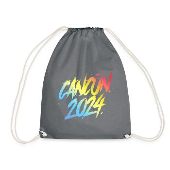 Cancun 2024 Colorful Holiday Team - Drawstring Bag - grey - Front