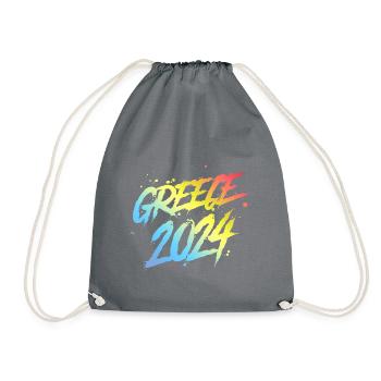 Grèce 2024 Équipe de vacances colorée - Sac de sport léger - gris - Devant