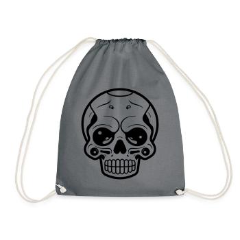 Symbole du squelette du crâne - Sac de sport léger - gris - Devant