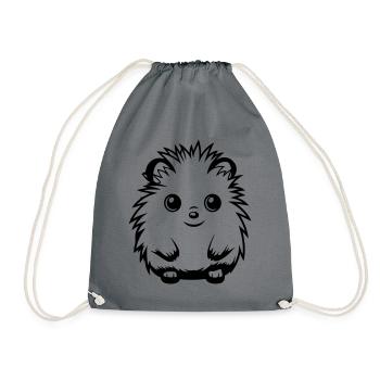 Igel Niedlich Süß Baby - Turnbeutel - Grau - Vorne