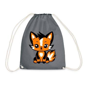 Fox Animal Baby - Drawstring Bag - grey - Front