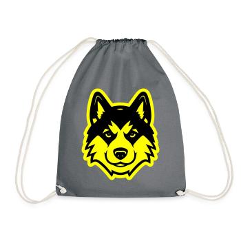 Akita Dog Head - Drawstring Bag - grey - Front