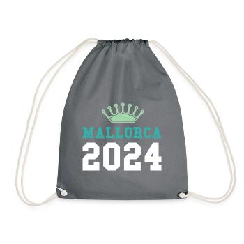 Mallorca 2024 Crown - Drawstring Bag - grey - Front