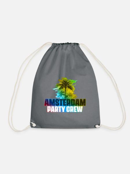 Amsterdam Party Crew Bunt - Turnbeutel - Grau