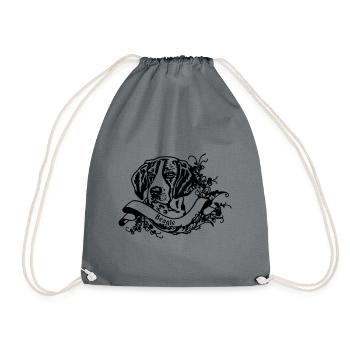Beagle an Retro Banner - Drawstring Bag - grey - Front