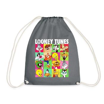 Looney Tunes Charaktere Kachel - Turnbeutel - Grau - Vorne
