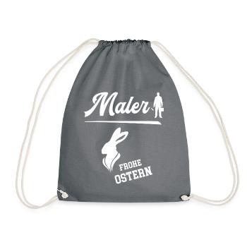 Maler Frohe Ostern Ostergeschenk Lackierer - Turnbeutel - Grau - Vorne