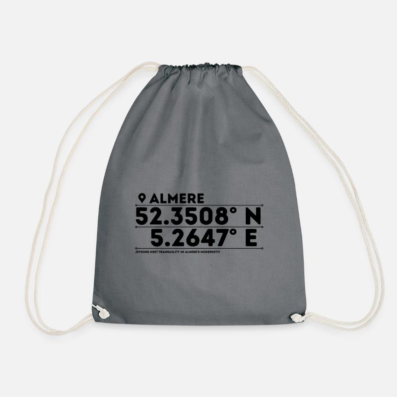 Almere: Futuristic City & Nature's Embrace - Drawstring Bag - grey