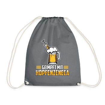 Hopfenzeneca Bier Impfung geimpft mit Bier Hopfen - Turnbeutel - Grau - Vorne