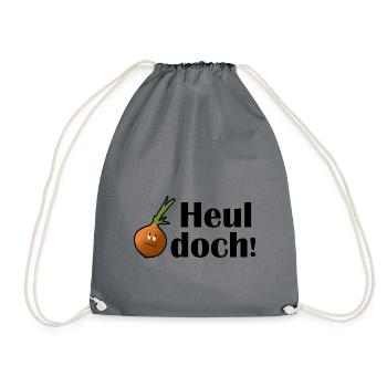 Heul doch Zwiebel Gemüse - Turnbeutel - Grau - Vorne