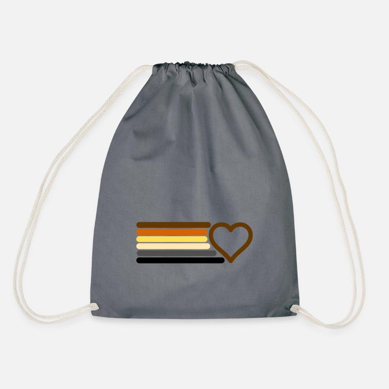 Stripes Bear Heart - Turnbeutel - Grau