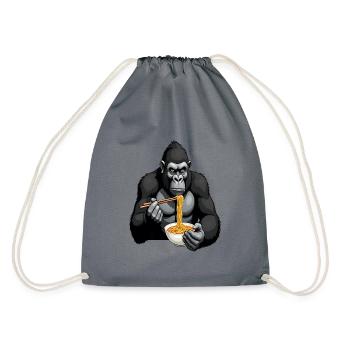 Gorilla-Nudeln - Turnbeutel - Grau - Hinten