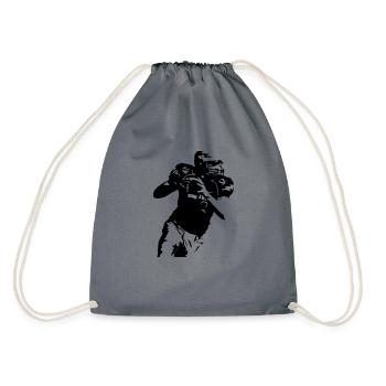 Quarterback / American Football - Drawstring Bag - grey - Back