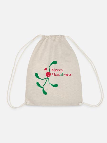 Mistelzweig Wortspiel Weihnachten - Turnbeutel - Natur