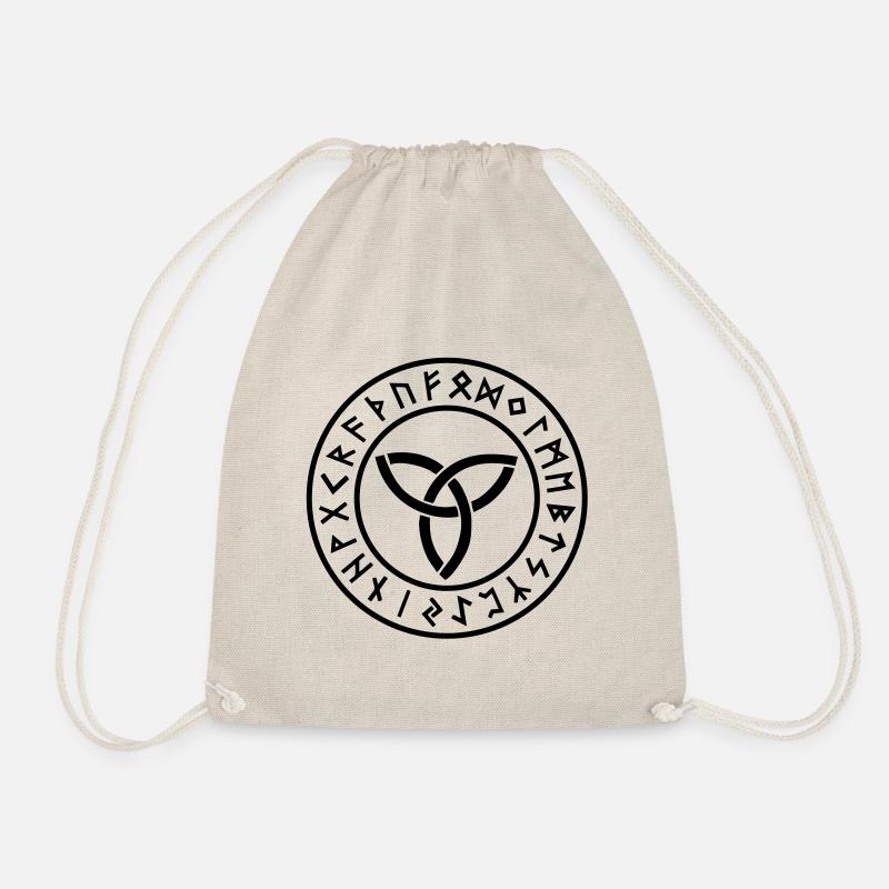 Runes I Futhark I triquetra I amulet I protection - Drawstring Bag - nature