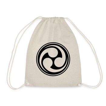 Shinto Trinity Japan Symbol Circle Kanji Triskele - Drawstring Bag - nature - Front