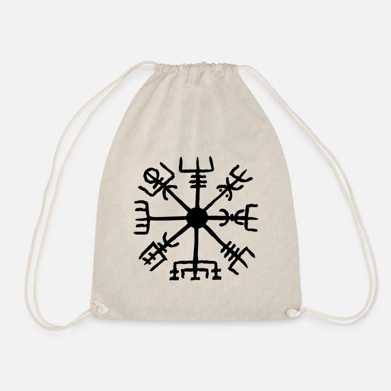 Vegvisir, Magic, Runes, Protection & Navigation - Drawstring Bag - nature