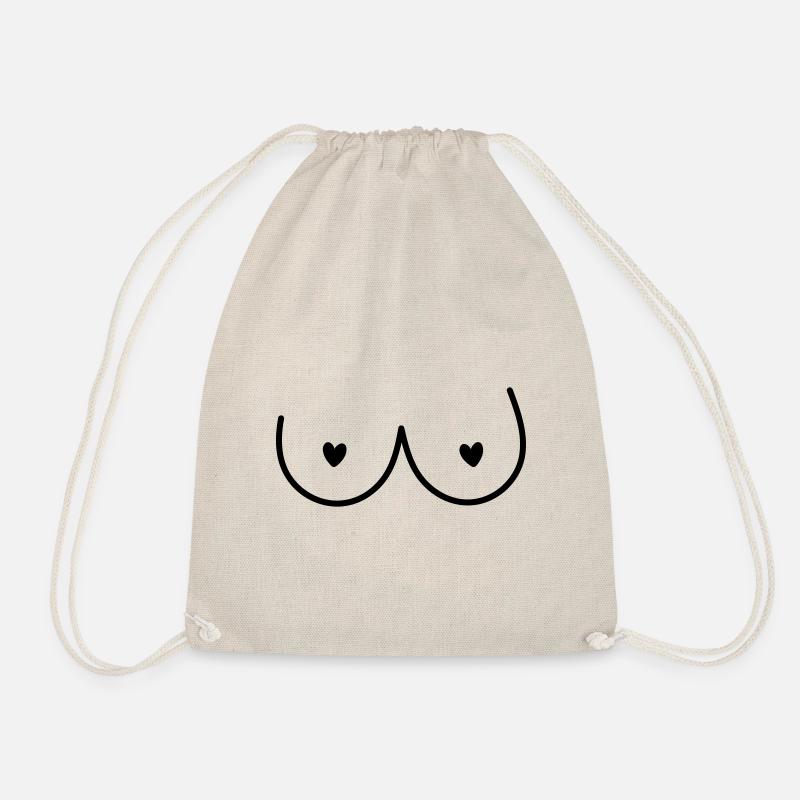 boobs grey - Drawstring Bag - nature