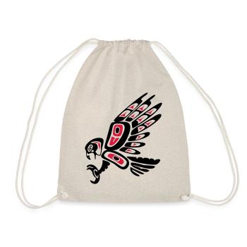 Indianer, Falke, Symbol, Tattoo Style, 23 Farben - Turnbeutel - Natur - Vorne