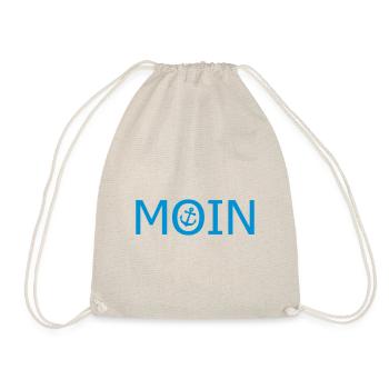 Moin mit Anker, personalisierbar, Norddeutschland - Turnbeutel - Natur - Vorne