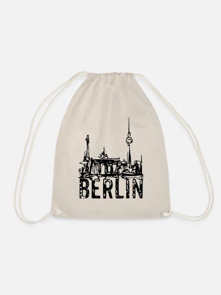 Berlin, Fernsehturm, Brandenburger Tor, Zeichnung - Turnbeutel - Natur