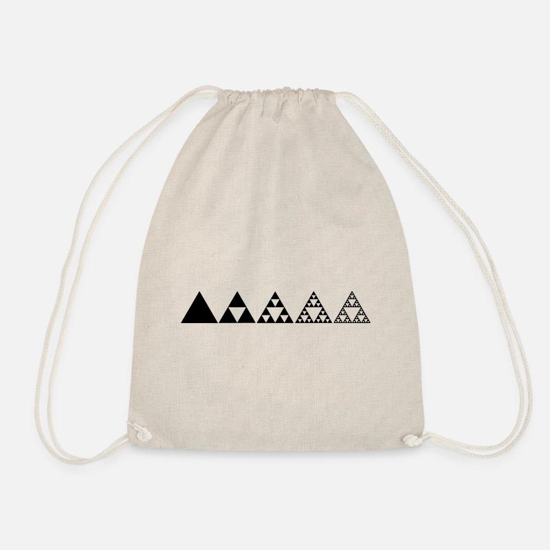 Sierpinski triangles, fractal, geometry, - Drawstring Bag - nature