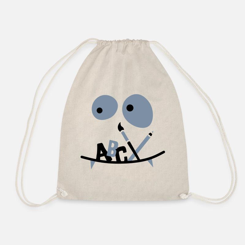 Schulkind - Monster face - Erster Schultag - 2C - Turnbeutel - Natur