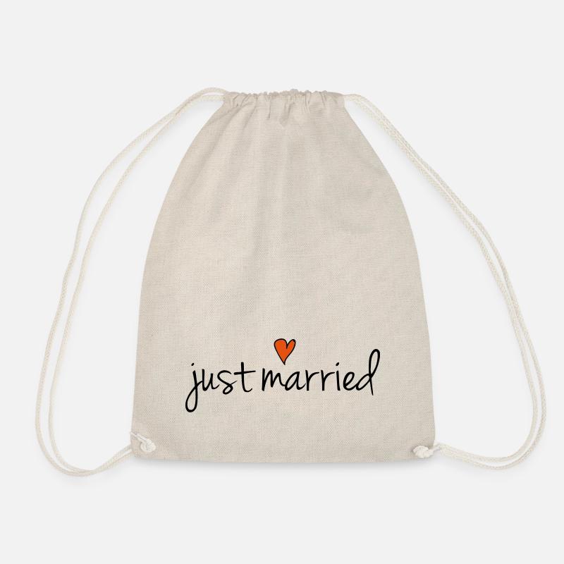 Hochzeit - just married - Turnbeutel - Natur