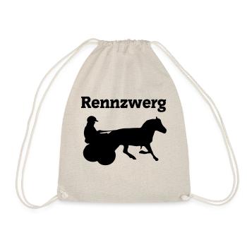 Rennzwerg, Shetty mit Gig, Minitraber - Turnbeutel - Natur - Vorne