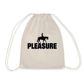 PLEASURE Schriftzug Silhouette Westernreiterin - Turnbeutel - Natur - Vorne
