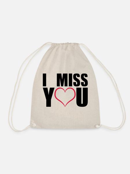 I miss you geschenk - Turnbeutel - Natur