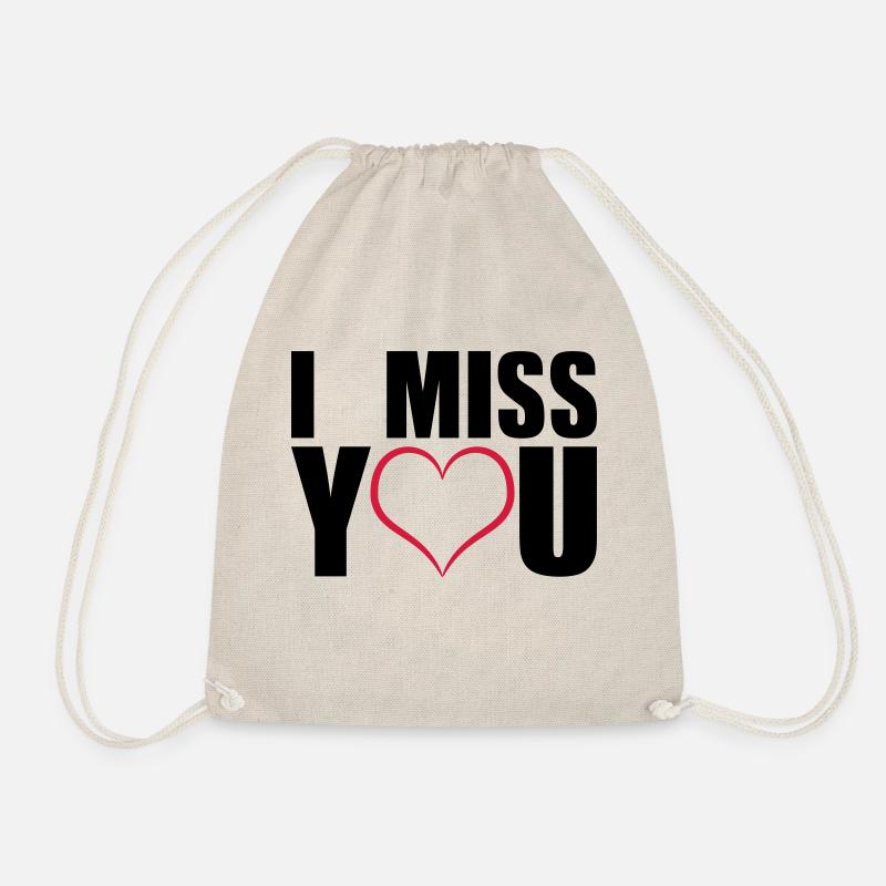 I miss you geschenk - Turnbeutel - Natur