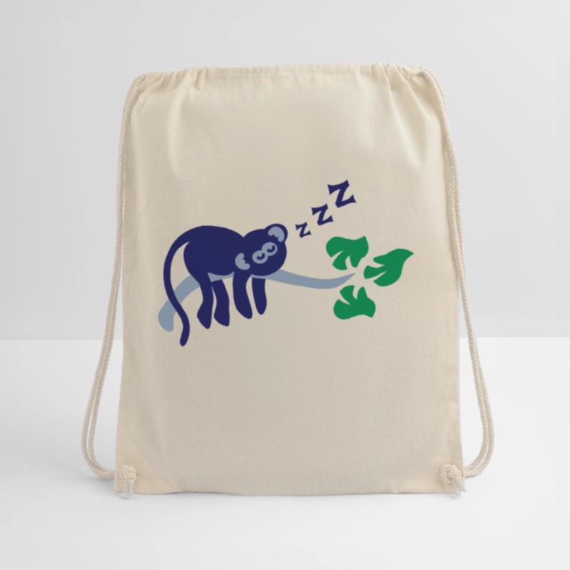 sleeping_monkey Drawstring Bag