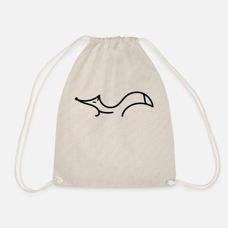 Fox linear b - Drawstring Bag - nature