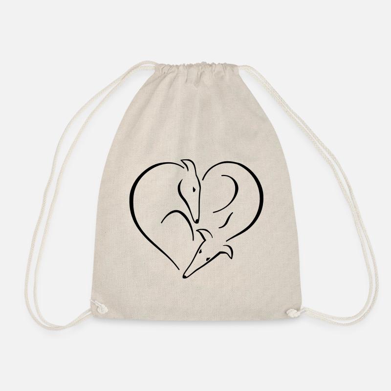 Greyhound Heart Path - Drawstring Bag - nature