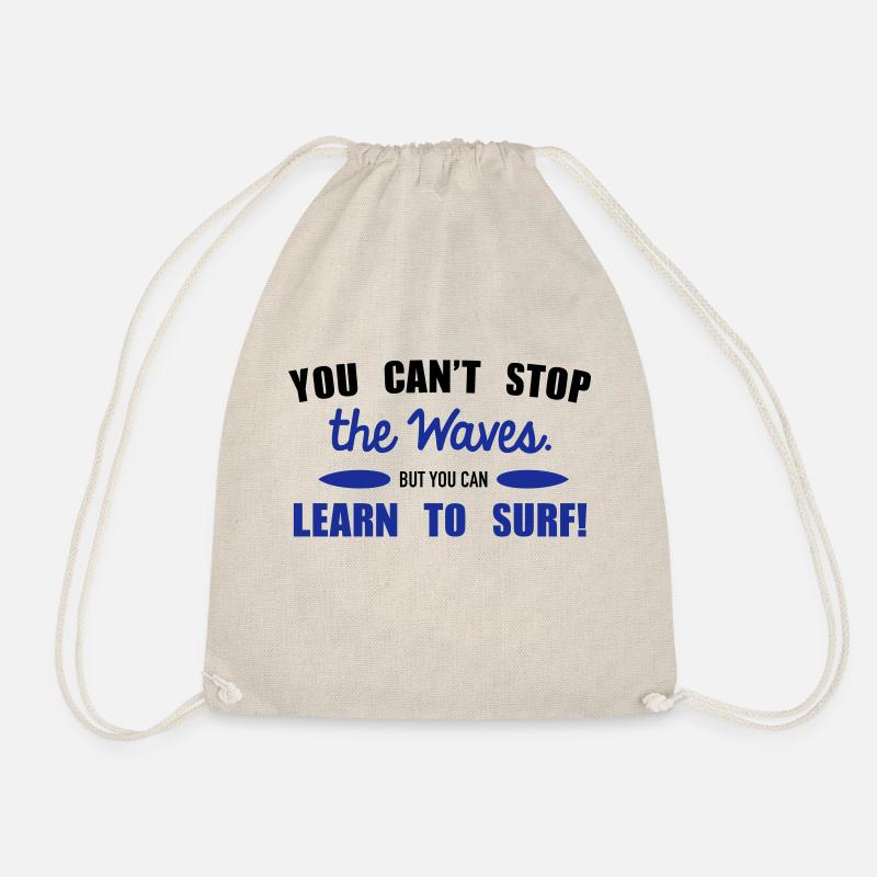 Learn to surf - Drawstring Bag - nature