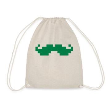 8bit pixel moustache - Turnbeutel - Natur - Vorne