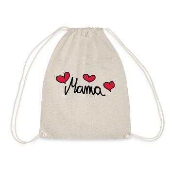 Maman - Doux design avec des cœurs - Sac de sport léger - nature - Devant
