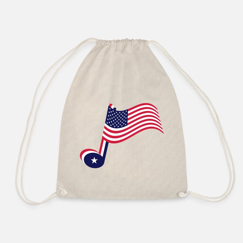 Country-Musik-Note und Spangled-Banner - Turnbeutel - Natur