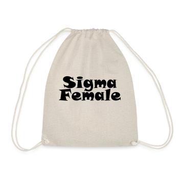 Sigma Female - Schriftzug - Turnbeutel - Natur - Vorne