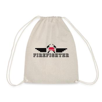FIrefighter Logo mit Helm und Axt mit Wings - Turnbeutel - Natur - Vorne
