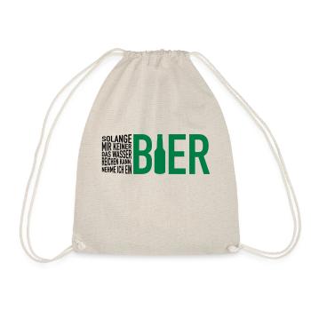 Wasser reichen. Bier - Turnbeutel - Natur - Vorne